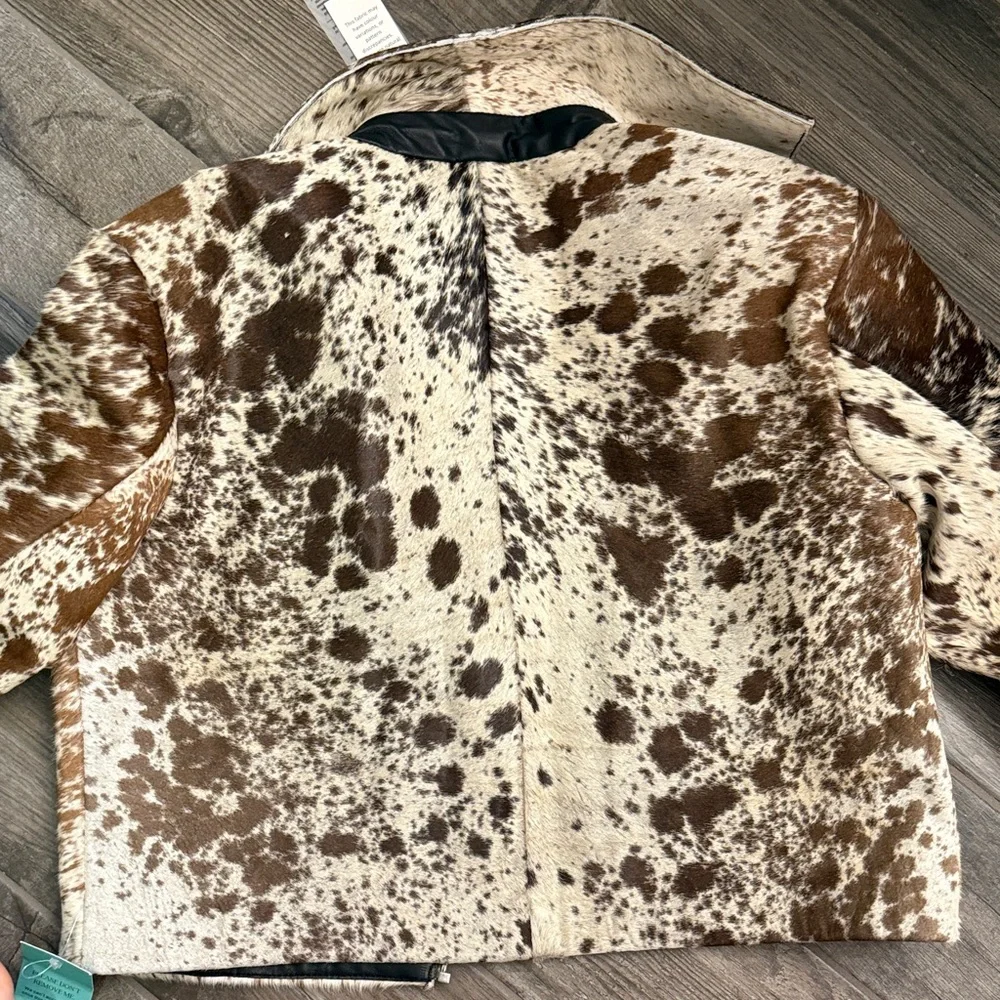 Nasty Gal Cow Hide leather Bomber Jacket - Picture 10 of 11